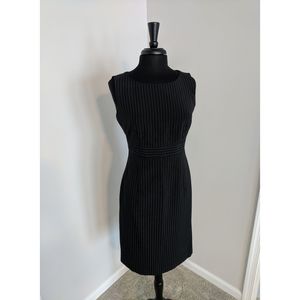 Kasper Black Striped Sleeveless Dress